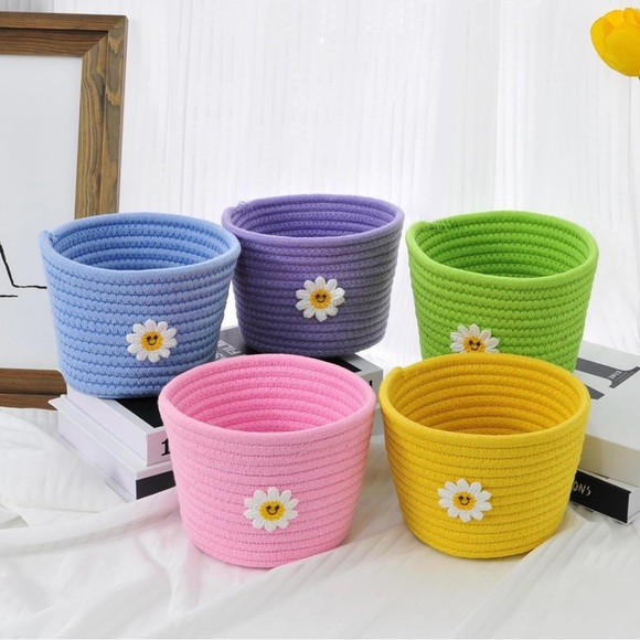 ☀️☀️Set of 5 Mini Cotton Rope Storage Baskets - Picture 4 of 8